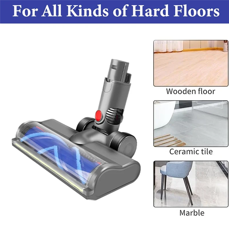 Top Deals Vacuum Head Replacement Parts For Dyson V6 DC58 DC59 DC62 DC74, Direct Drive Cleaner Head With Green LED Light