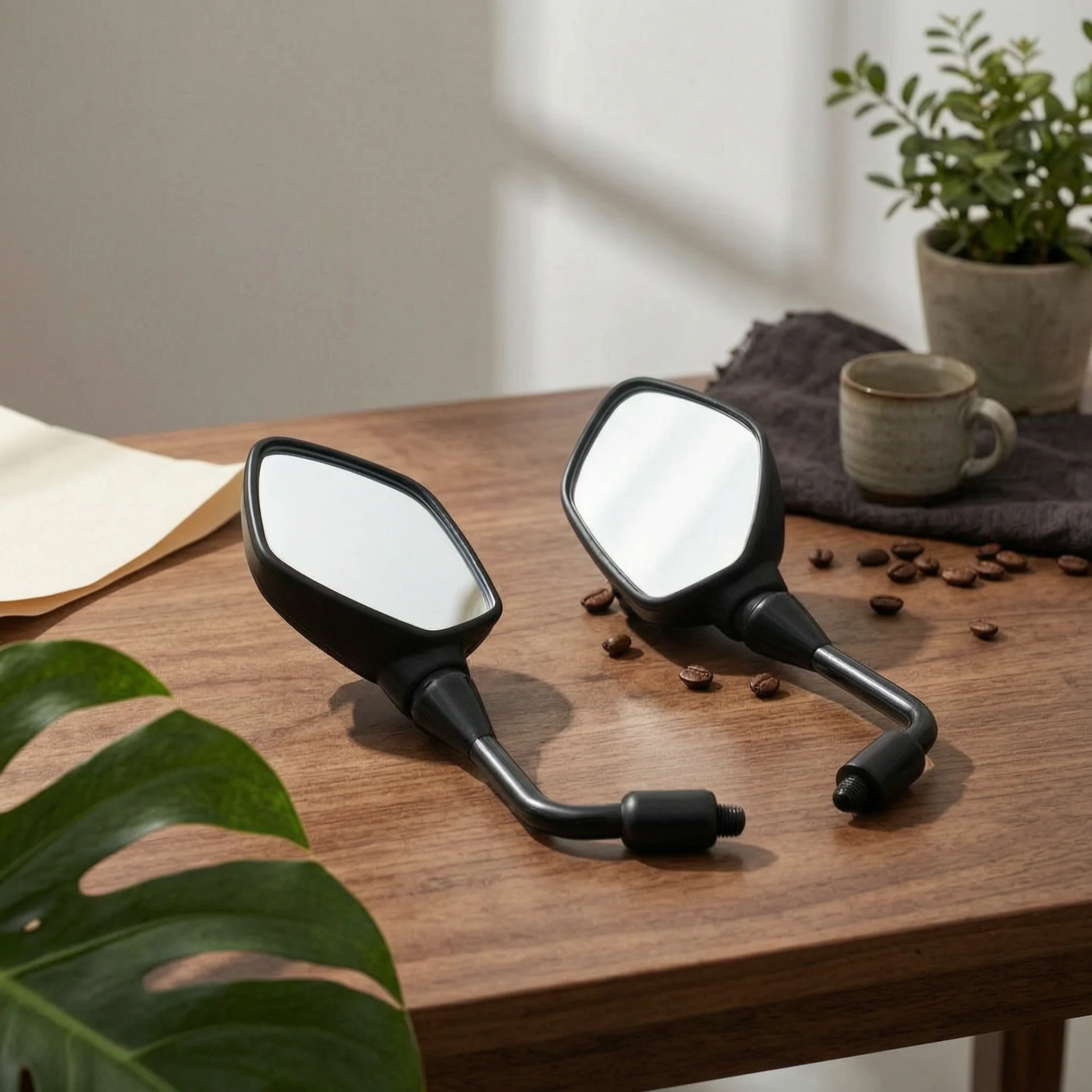 Motorcycle Side Mirrors Left and Right Motorcycle Rearview Mirrors Mirror Clear Sturdy for Motorcyclists