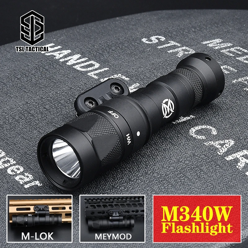 

M340W Flashlight WADSN Mark M340W Tactical Airsoft White Light Strobe Weapon Scout Light MLOK KEYMOD Mount AR15 Rifle Hunting