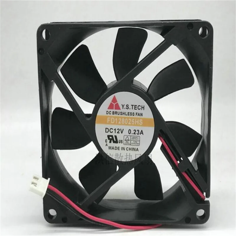 

FD128025HS 12V 0.23A 8CM 8025 two-wire cooling fan