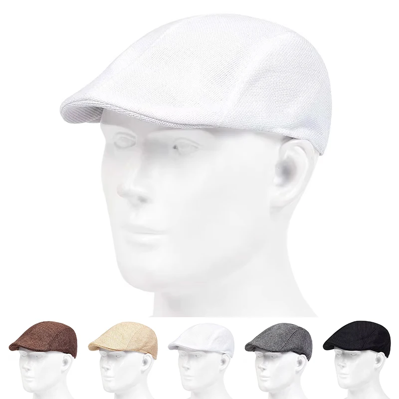 

Mens Solid Casette Caps Spring and Summer Outdoor Casual Golf Hats Street Trend Hat
