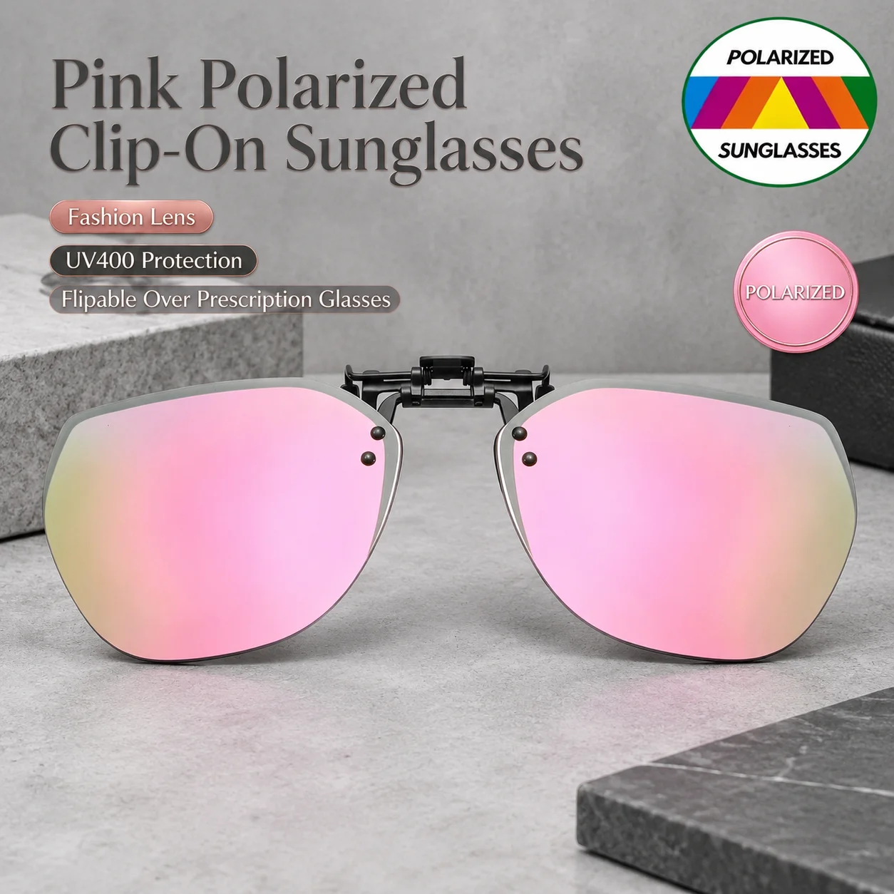 YOOSKE Sun Glasses for Men Women Lightweight Polarized Clip On Sunglasses UV400 Delicate Flip Up Lens Hiking Driving Outdoor