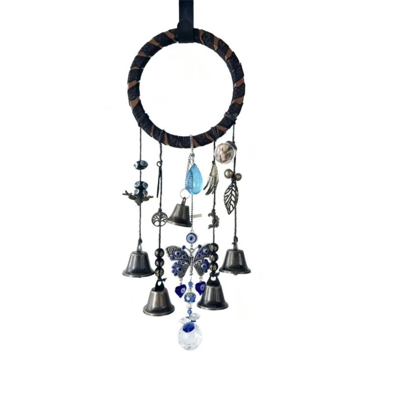 

Natural Wooden Hoop Wind Decoration Featuring Crystal intonation for Sustainable Garden Deck and Relaxing pitches 55KF
