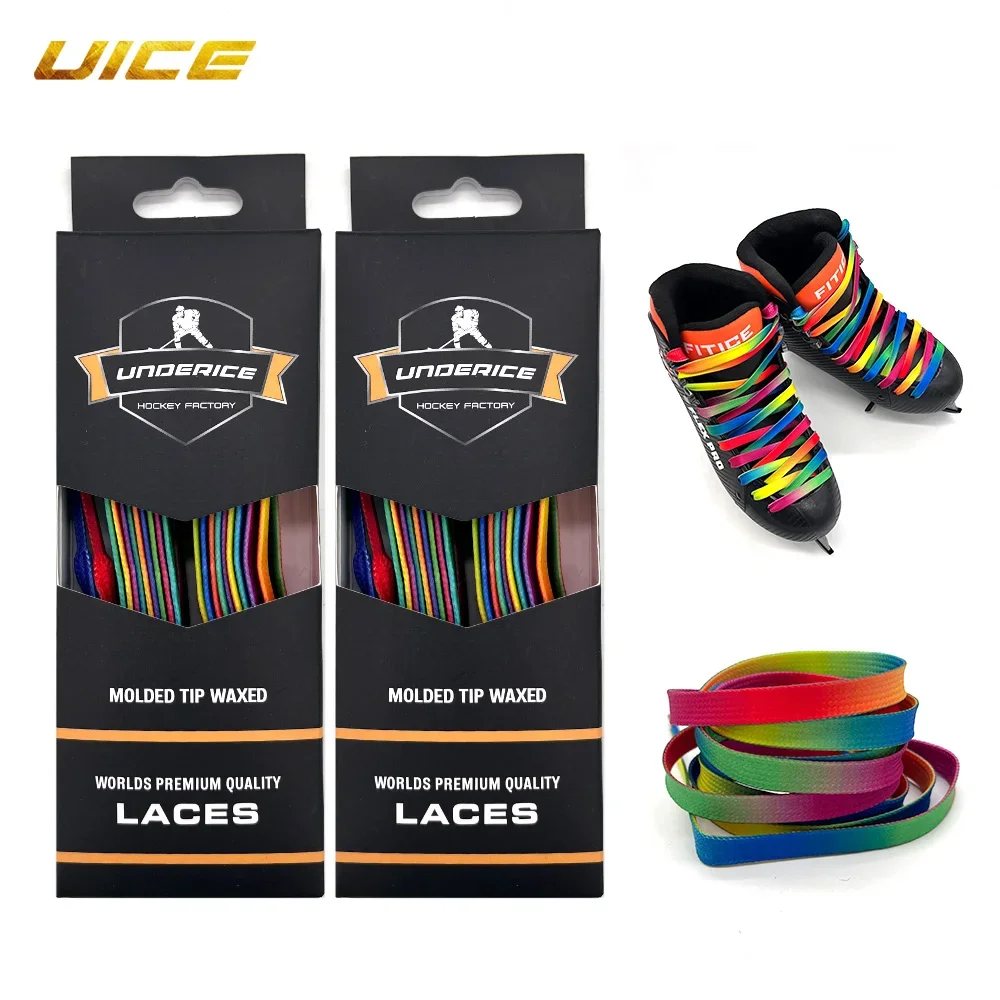 Hockey Skate Laces Hockey Accessories 72 84 96 108 120 130in Dual Layer Braid Reinforced Waxed Tip Design Ice Hockey Skate