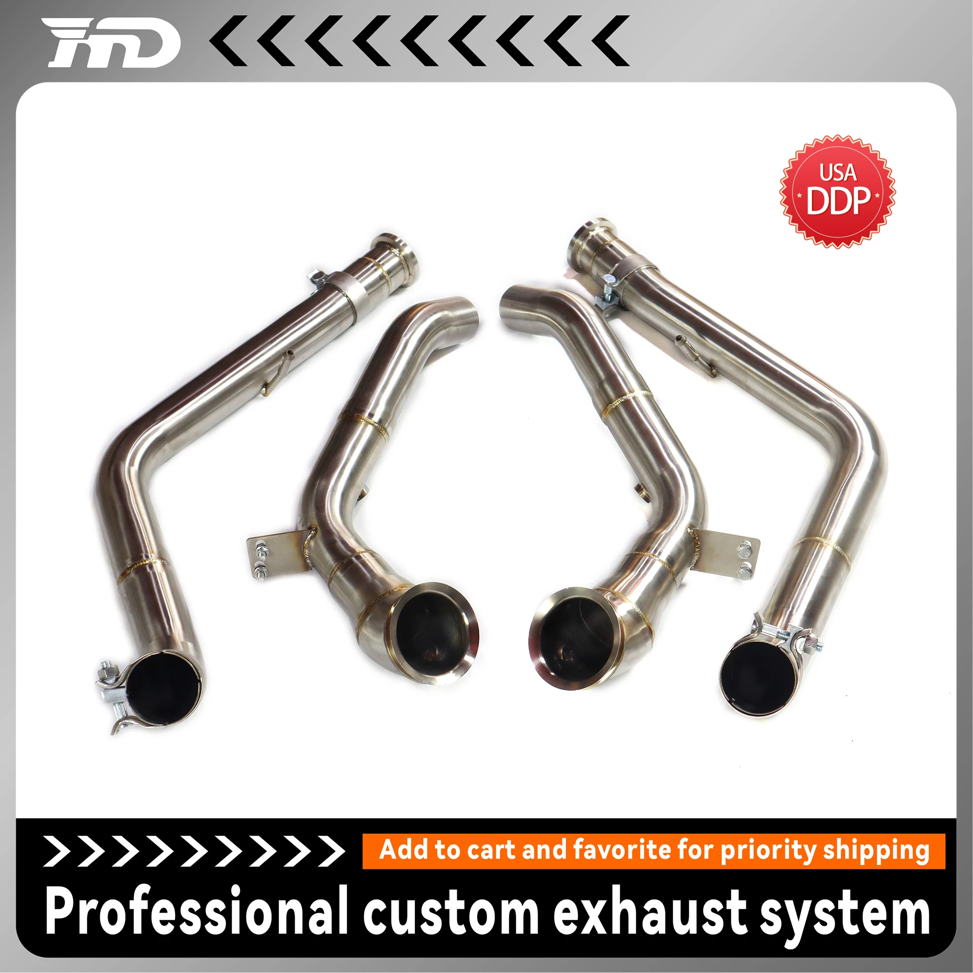 

HMD for Mercedes-Benz G63 W464 car Accessories and Tools Without Heat Shield exhaust System High Flow Performance Downpipe