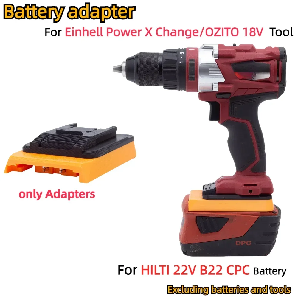 Battery Adapter/Converter for Hilti 22V B22 CPC Li-ion Battery TO Einhell/OZITO 18V Power X Change Power Tools(Only Adapter)