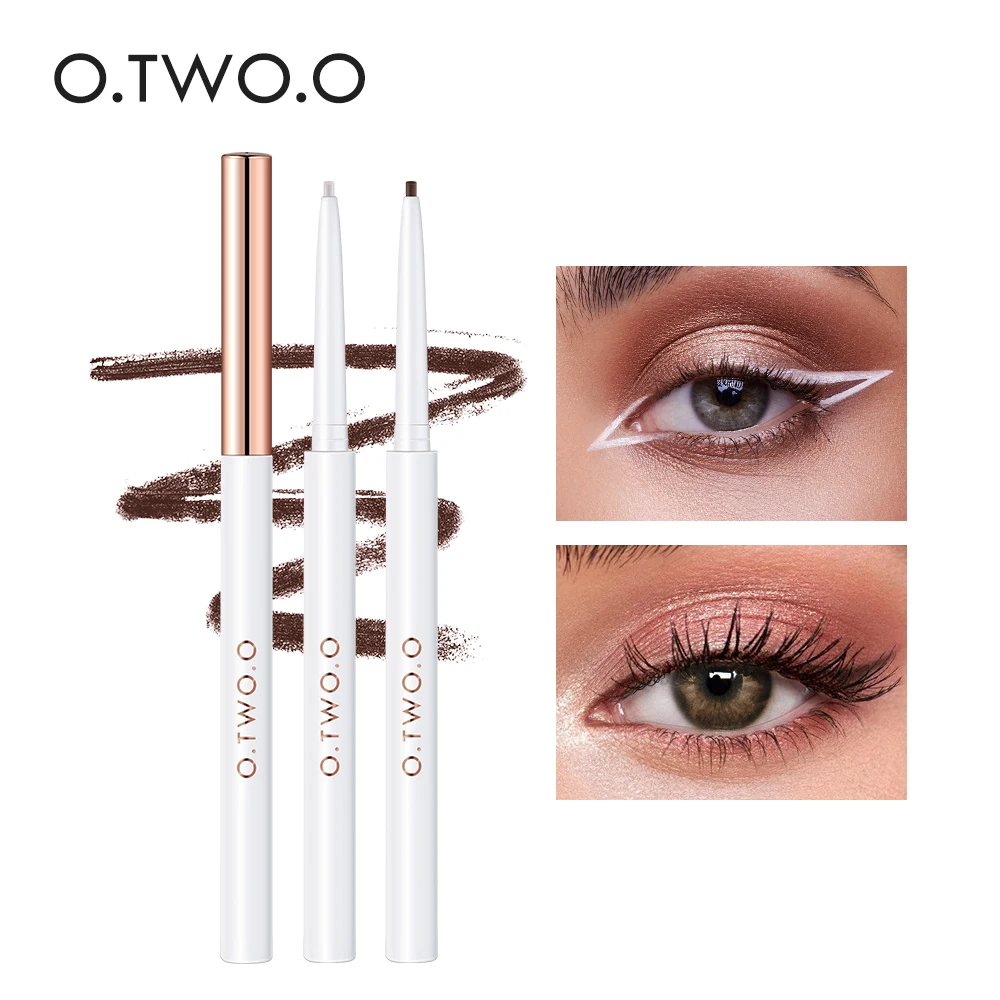 O.TWO.O 1.0MM Fijne Eyeliner Gel Pen Wit Bruin Glad Waterdicht Eyeliner Potlood Gemakkelijk te tekenen Langdurige Ogen Cosmetica