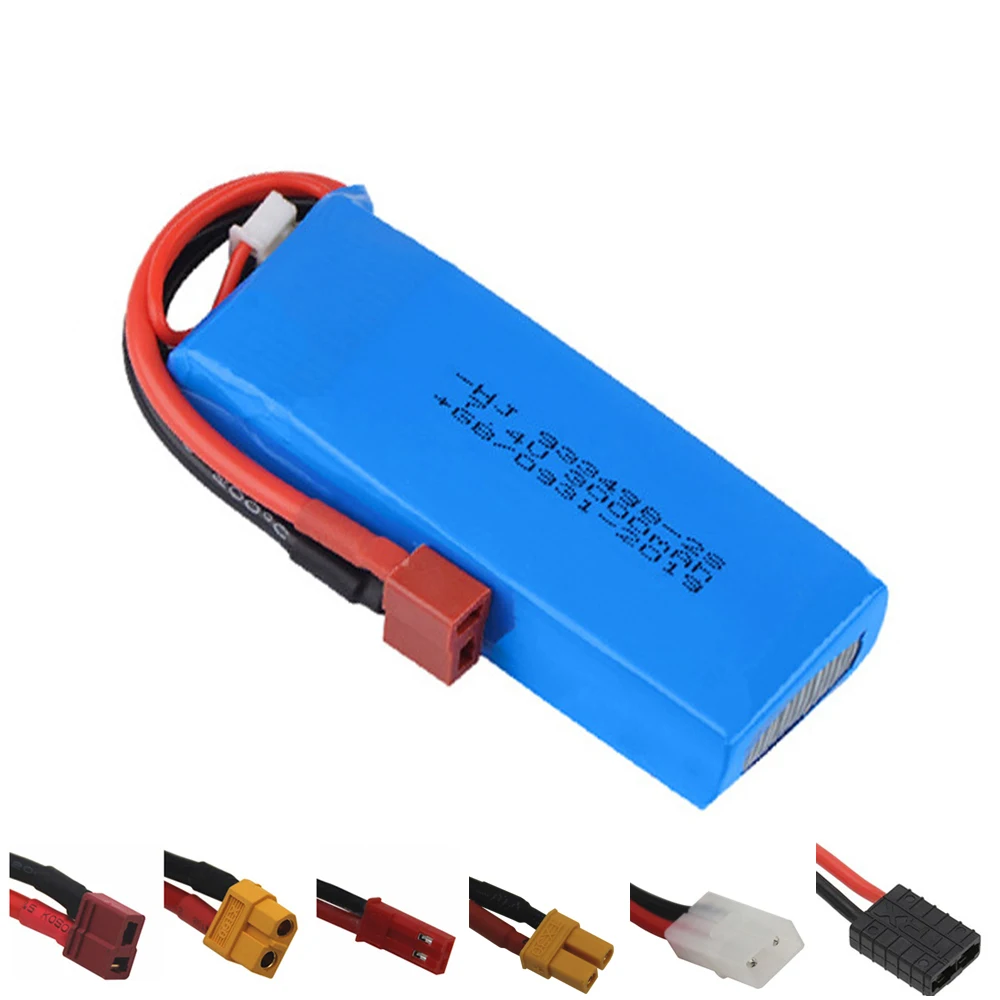 

7.4V rechargeable Lipo Battery with T/JST/XT60 Plug For Wltoys 144001 Remote control toy Car Spare Parts 7.4V 3000mah 2S battery