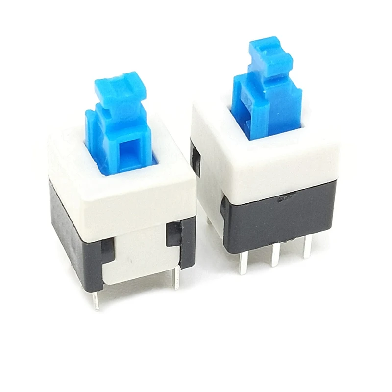 (10Pcs) Self-Locking/Unlocking 8*8MM Key Switch Double Row 6-Pin With Lock/Without Lock Self-Reset Button Switch