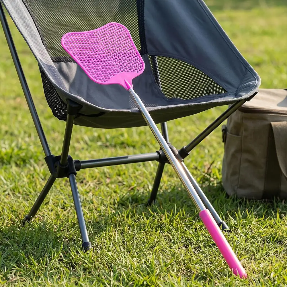 Creative Telescopic Fly Swatters Durable Plastic Heavy Duty Flyswatter Stainless Steel Expansion Design Fly Repellent Supplies