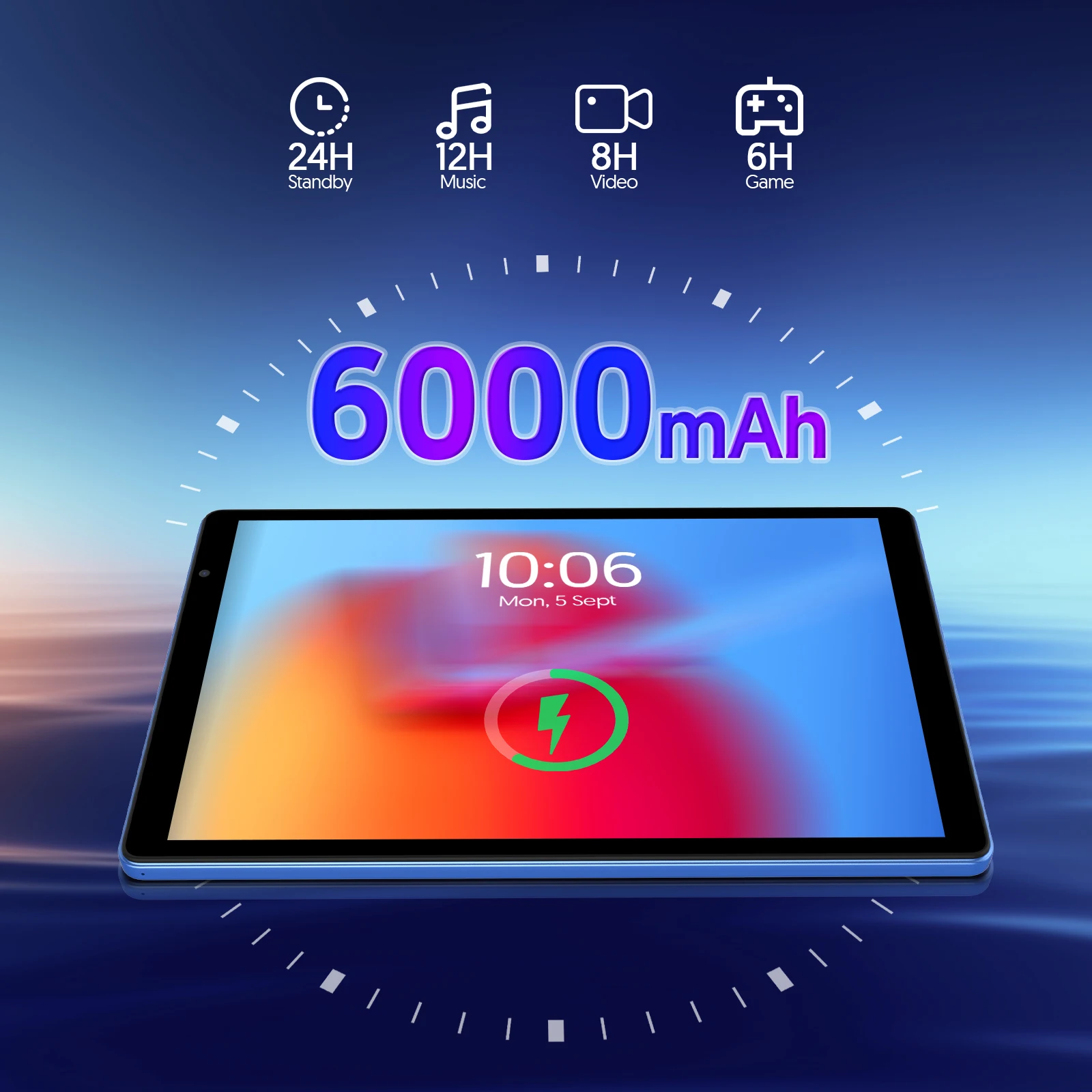 Tablet Android de 10 polegadas, 4 GB (expansão de memória 2G + 2G) RAM + 32 GB ROM, tela 1280x800 IPS, câmeras duplas, WiFi, bateria de 6000 mAh