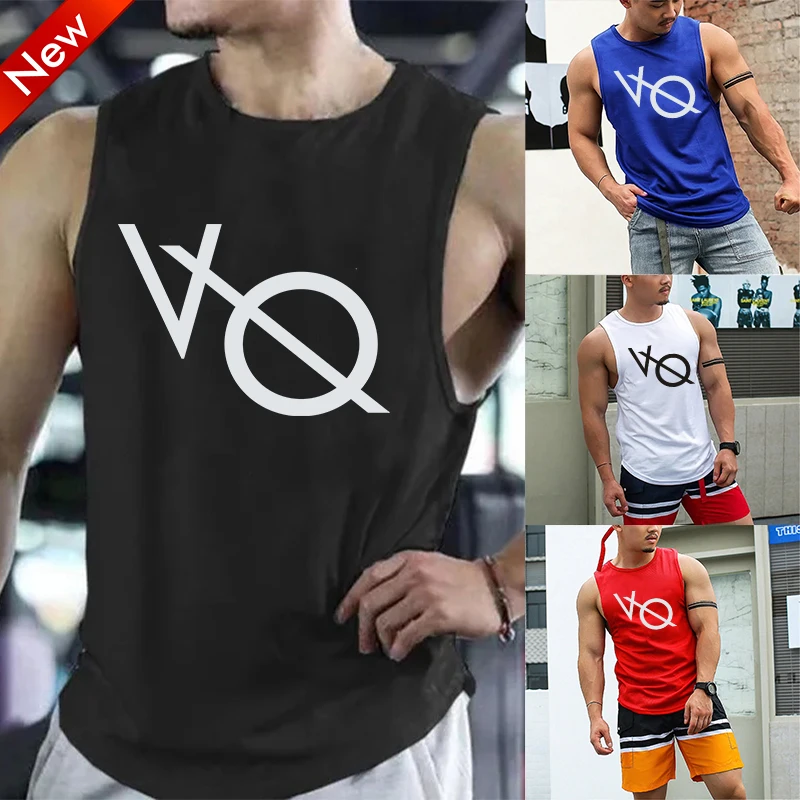 Men's Sleeveless Fitness T-shirt Fashion Mens Muscle Training Vest Workout&Get Fit Tank Top Men Sports Tops Man Blouse