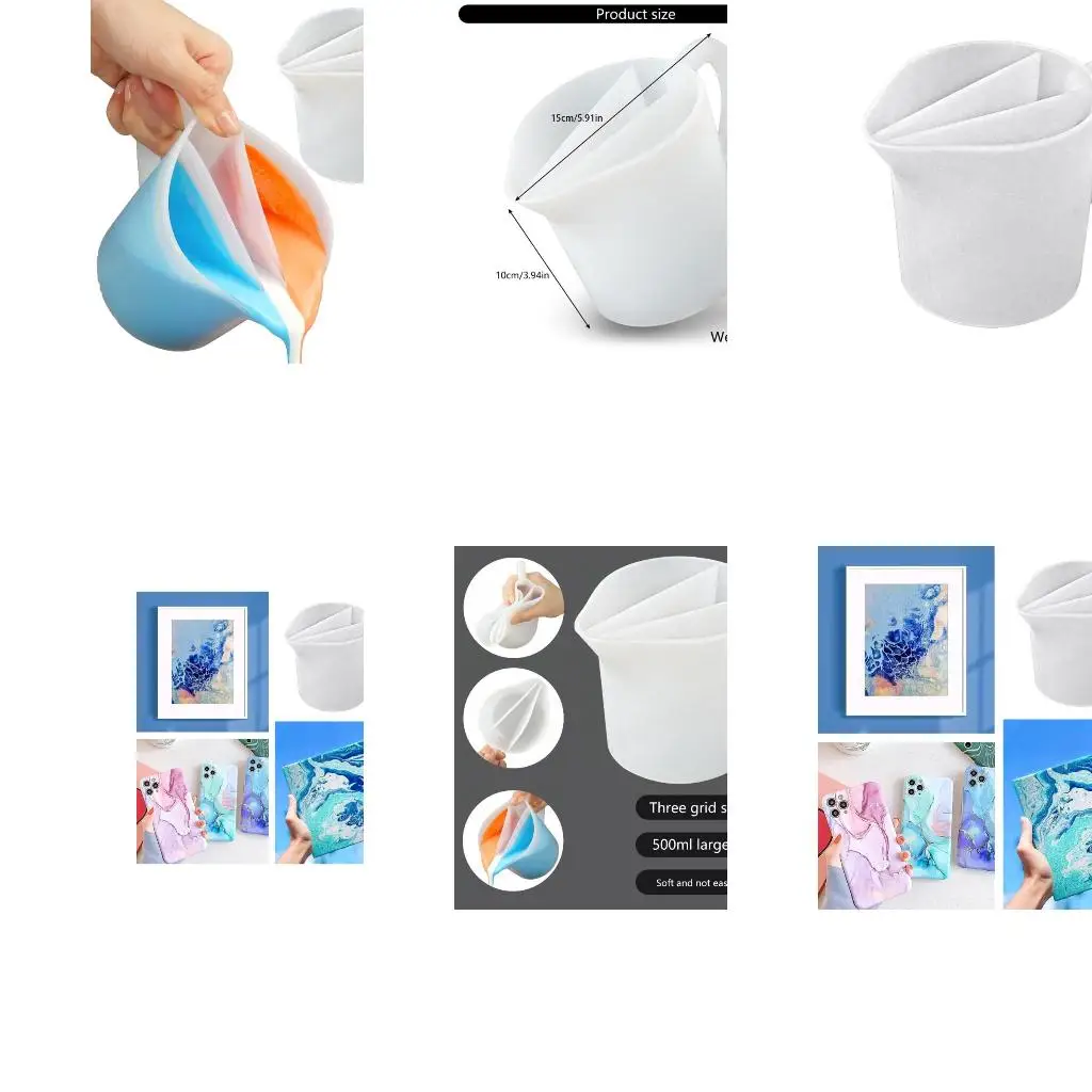 

Jewelry Making Craft Split Cup with Handle 500ML Silicone Pour Tool for Crafting