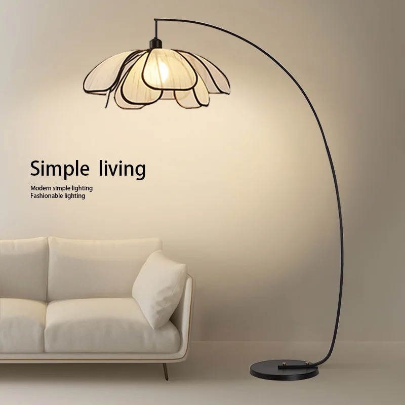 

Retro Flower Floor Lamp Japanese Style Living Room Bedroom Fishing Light Modern Luxury Creative Home Decoration Accessories