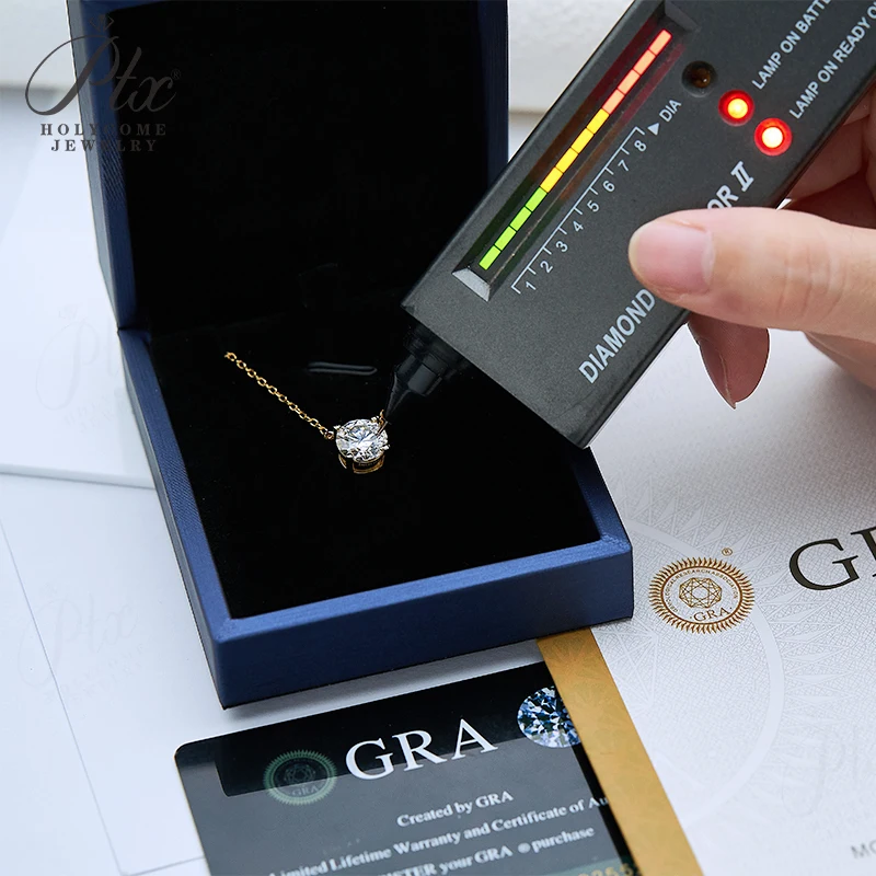 1-3CT مويسانيتي البريق قلادة مع D اللون VVS1 مويسانيتي مستدير S925 أبيض أصفر ارتفع الذهب امرأة المشاركة غرامة هدية #4