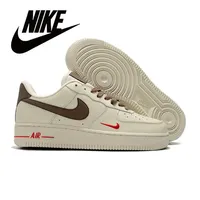 New Nike Air Force 1 White Brown men's and women's Comfortable take it Thick Sole Wear Cushioning Trend Casual Dady Shoes