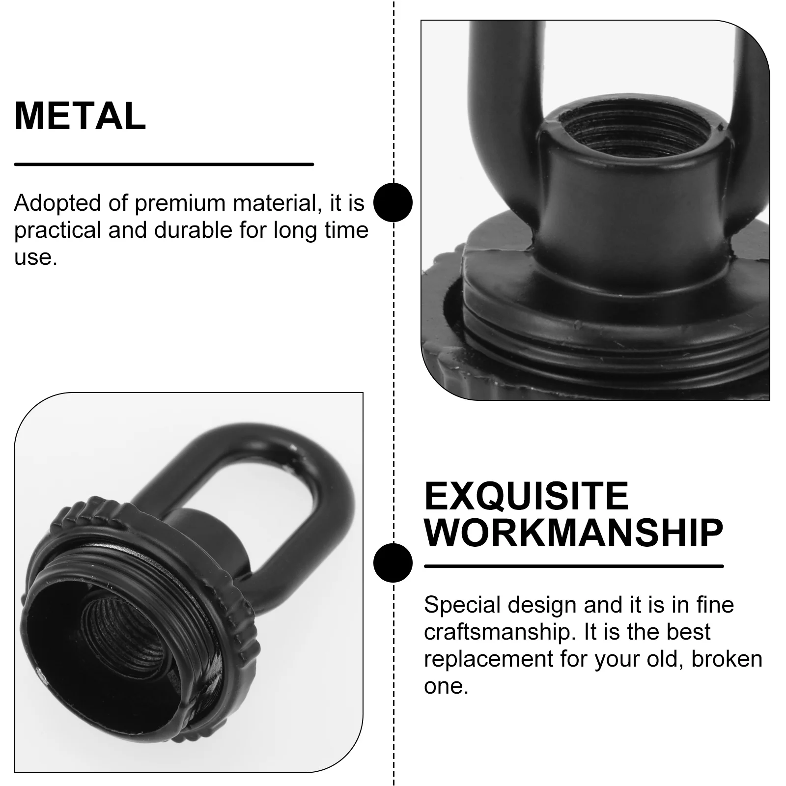 

4Pcs Ceiling Hook Vintage External Thread Pendant Lamp Base Heavy Duty Ceiling Hooks for Ornament Support for Lighting