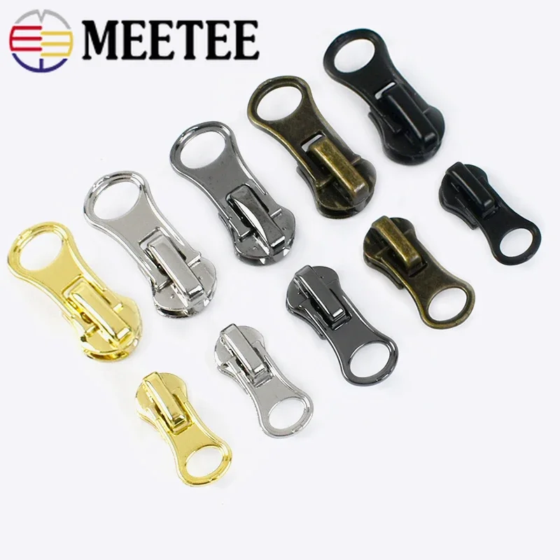 5/10Pcs 3# 5# 8# Zipper Slider For Metal Zippers Puller Bag Garment Decor Zips Head Repair Kit DIY Sewing Accessories