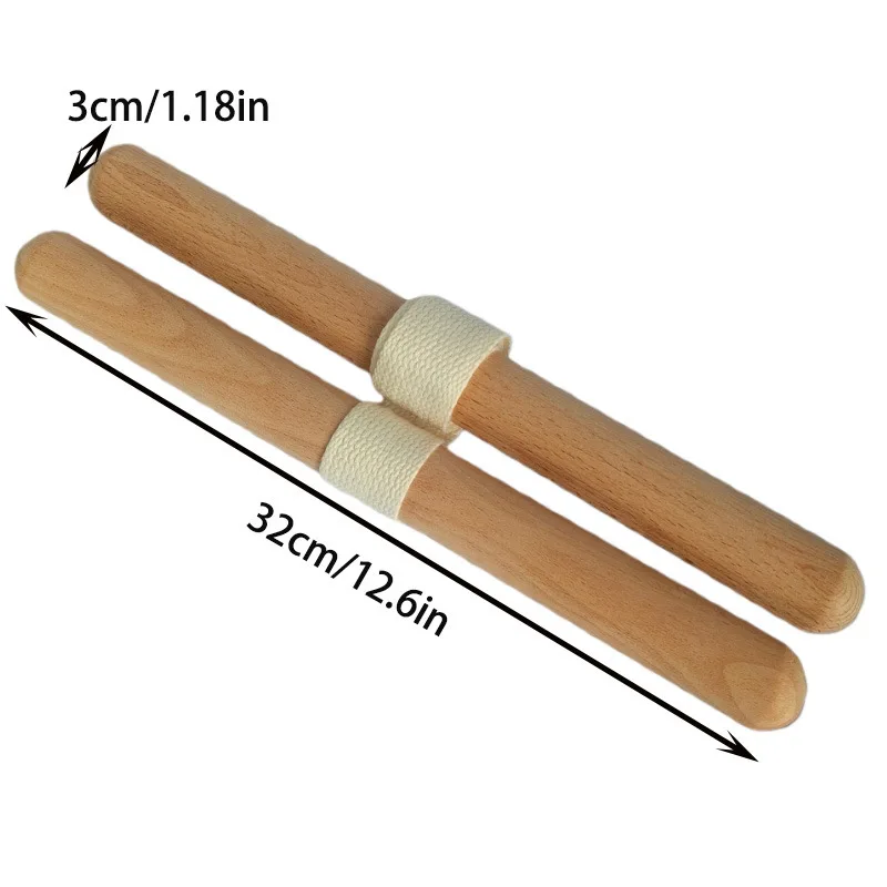 Portable Beech Handle Resistance Band Stretching Bar for Yoga Fitness Gymnastics - Puller Stretch Tool