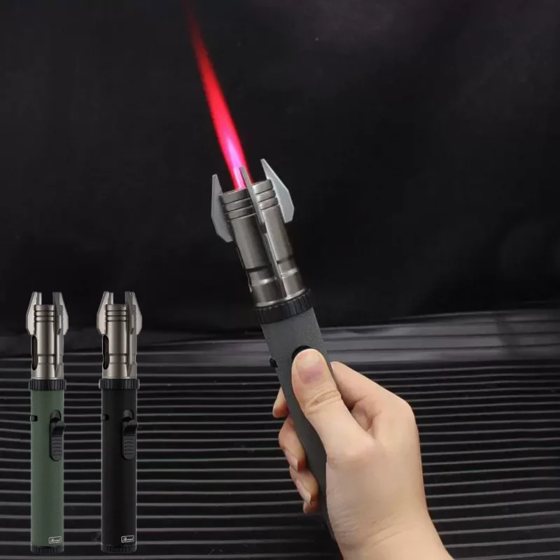 

High Firepower High-temperature Inflatable Outdoor Lighter Metal 360 ° Windproof Turbine Torch Barbecue Welding Cigar Lighter