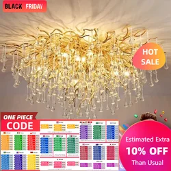 Luxury LED Crystal Ceiling Lights Modern Chandeliers Home Hanging Pendant Lamp Living Dining Room Bedroom Lustre Lampara techo