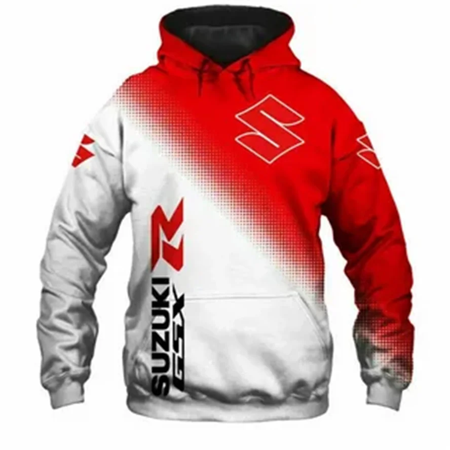 

Suzuki 3D Printed Autumn and Winter Men's Sweatshirt Outdoor Motorcycle Racing Rider Casual Sports Warm Hooded Pullover