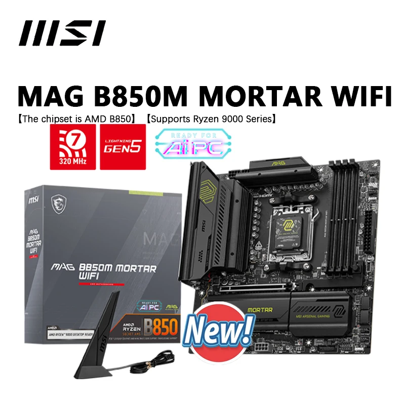 

Материнская плата MSI MAG B850M MORTAR WIFI Micro ATX для AMD Socket AM5 B850 — новая модель