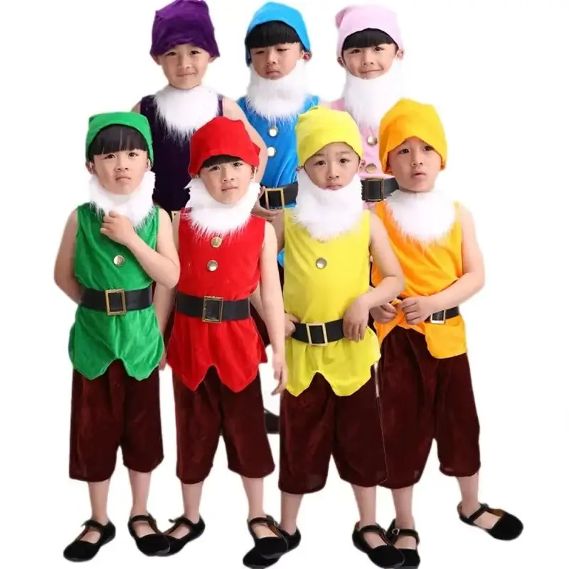 

Детский карнавальный костюм семь гномов, одежда для косплея на Рождество, Хэллоуин, детский рождественский тематический наряд
