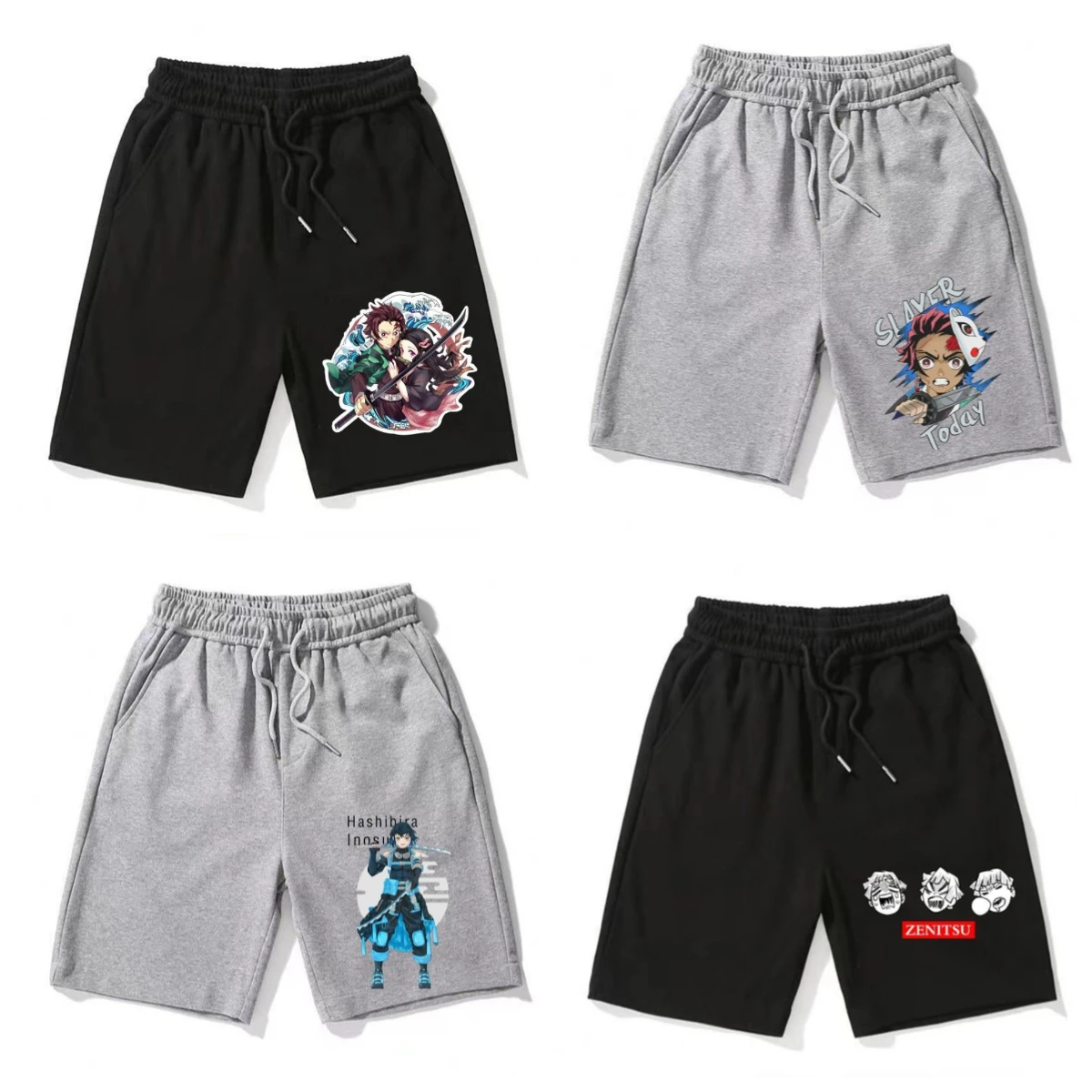 

Demon Slayer Shorts, Men's Summer Trendy Sporty Casual Capri Pants, Student Loose, Anime Merchandise Custom Clothing