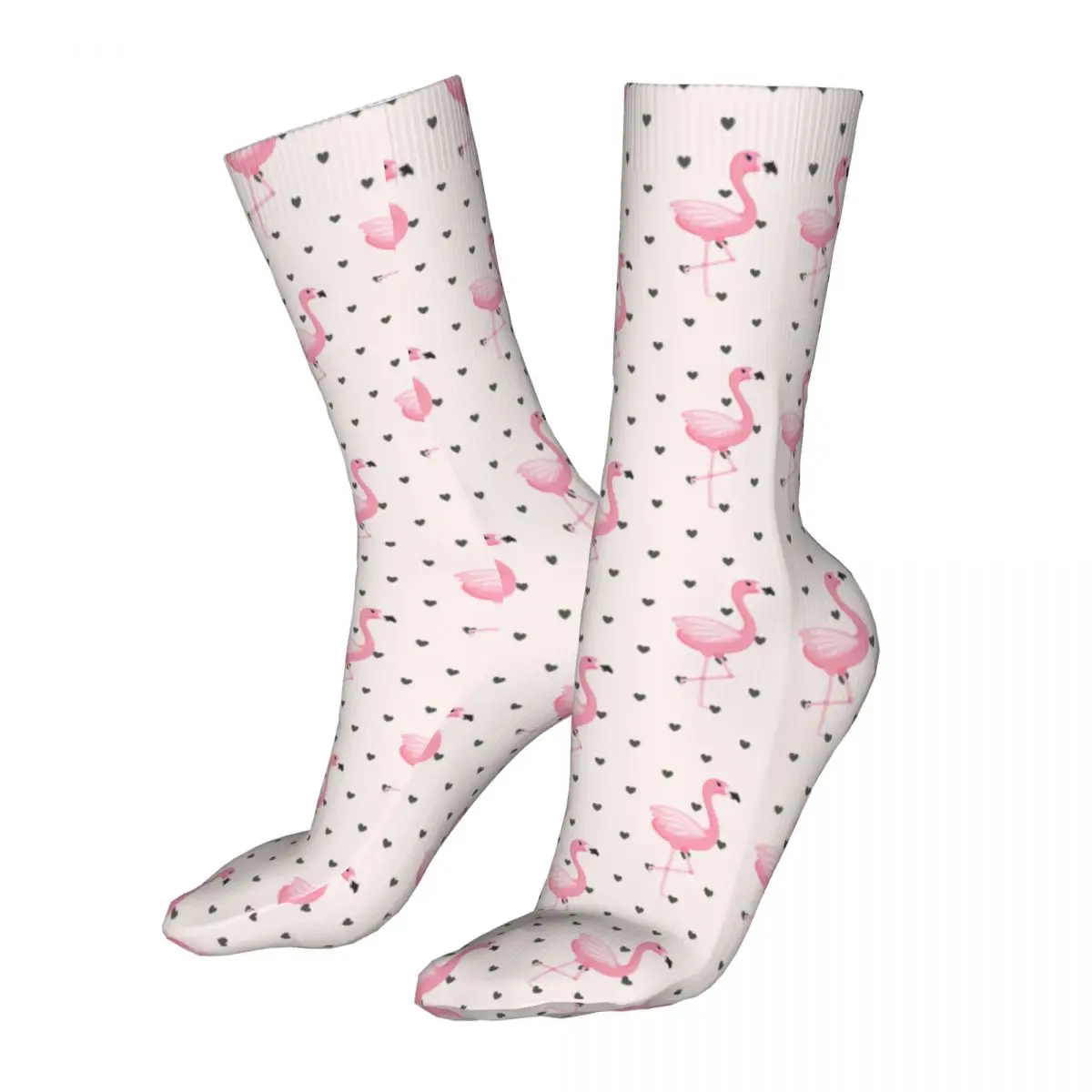 Men Cycling Flamingo Bird Animal Pink Socks Cotton Compression Woman Socks