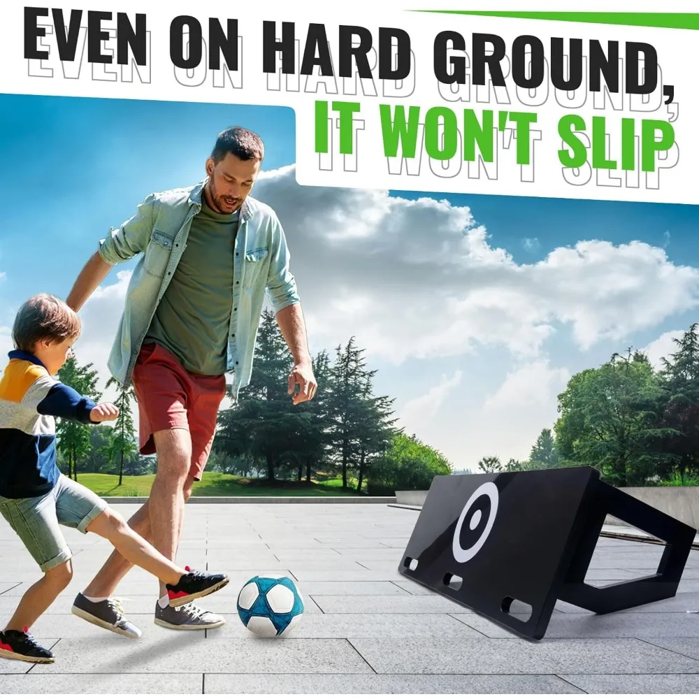 Verstelbare 3-hoekige voetbalrebounderbord Draagbare opvouwbare voetbaltrainingsmuur met antislipbasis voor passeren, schieten en