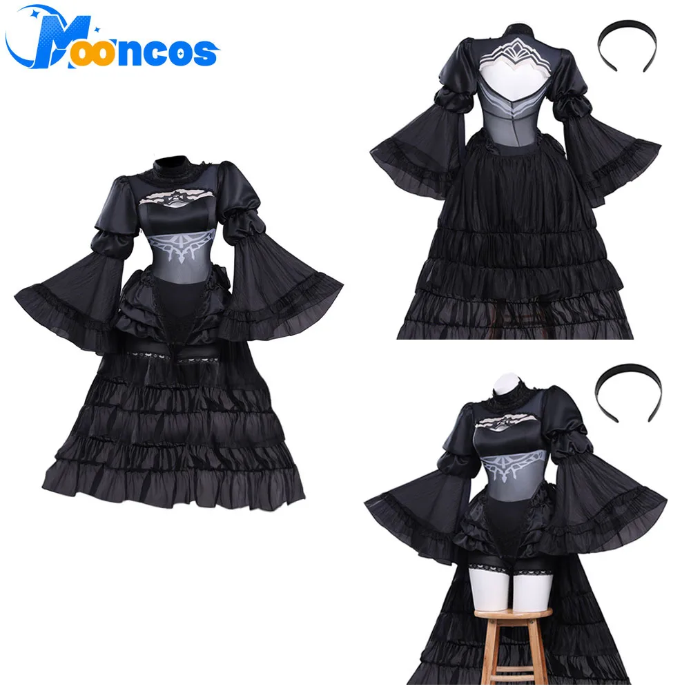 

Костюм для косплея YoRHa 2B из серии Fantasia Disguise: черное платье, повязка на голову, перчатки, одежда для ролевых игр по аниме и играм, костюм для Хэллоуина и карнавала