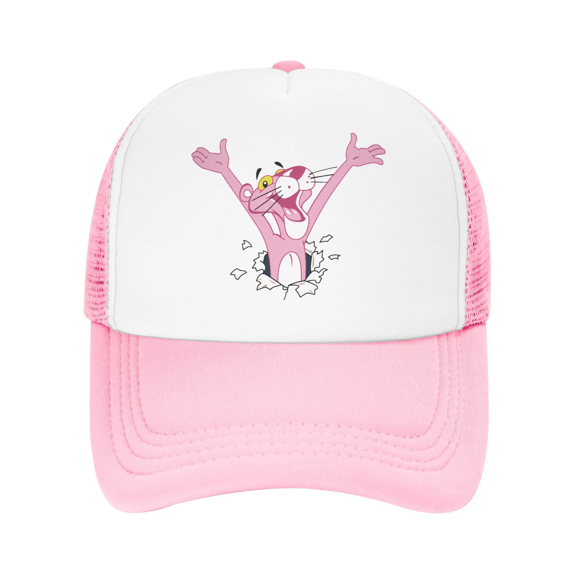

Adult Cartoon Pink P-Panther Trucker Cap Sport Mesh Baseball Cap Polyester Hats Trucker Hat Trucker Cap Wholesale New