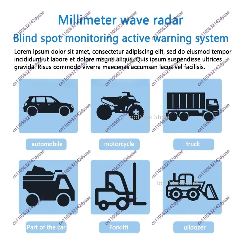 77GHz-H1  Millimeter Wave Radar For Car Blind Spot Monitoring 50 Meter BSD Lane Change Assist Reversing Radar For Cars  9-16V