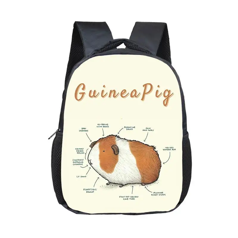 Cute Guinea Pig Backpacks for 3-6 Years Old Kids Mammal Cavy Children School Bags 16 Inch Big Toddler Bookbag Beautiful Gift