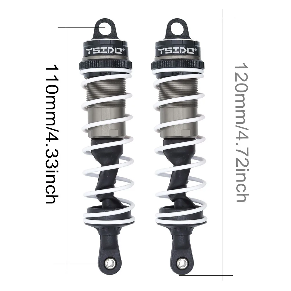YSIDO 120mm Voor 140mm Achter Schokdemper Demper Schorsing voor 1/8 1/7 JLB HSP EM Racing DHK HPI Redcat LRP ZD Racing Hongnor