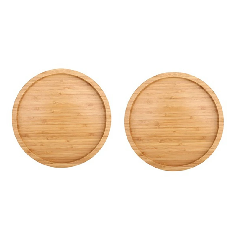 

HOT-2X 12 Inch Diameter Bamboo Lazy Susan Turntable For Kitchen Spice Bottle