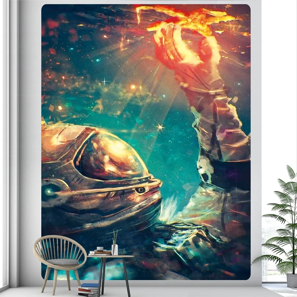 Space Sci-Fi Universe Tarot Psychedelic Scene Home Decor Tapestry Wall Hanging Boho Room Decor Hippie Sheets