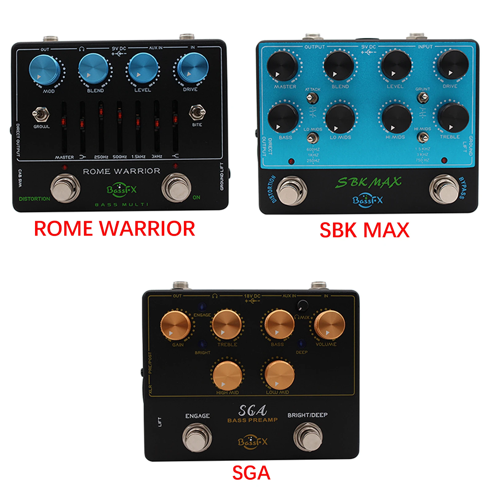 Fanmuzk Analog Bass Preamp Pedal with BASS ANALOG PREAMP/DISTORTION/EQ+DIRVE+DI+AUX IN+HEADPHONE OUT for Electric Bass Effect