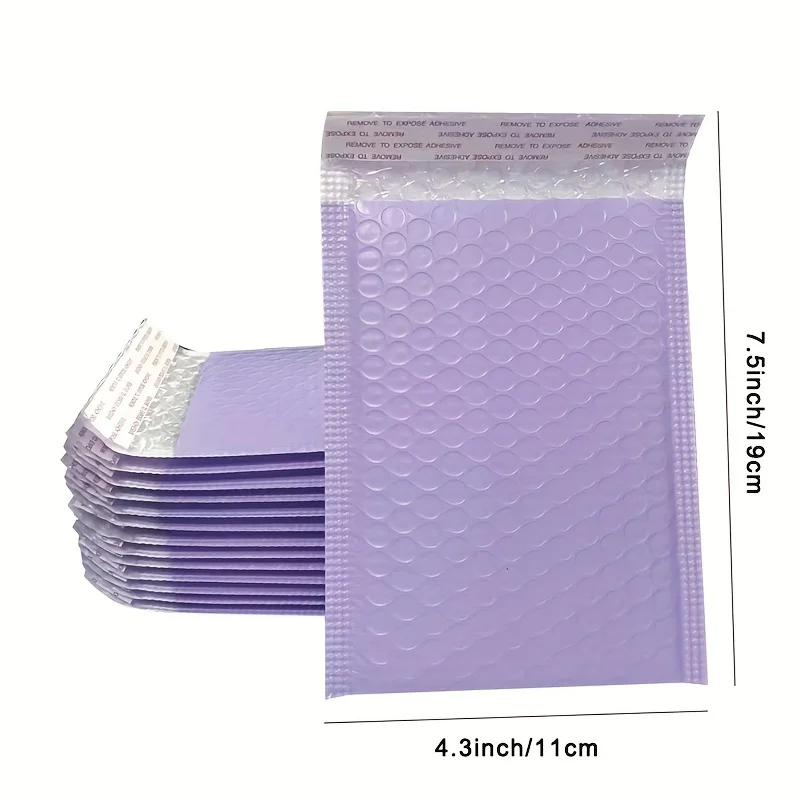 6/12Pcs Purple Bubble Mailers 4x8 Inch,Self Seal Waterproof Poly Padded Envelopes,Opaque Shipping Bags for Small Business