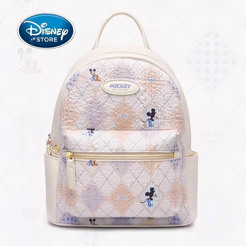 

Disney PU Leather Backpack For Women Cartoon Mickey And Friends High School Student Schoolbag College Student's Cute Backpack