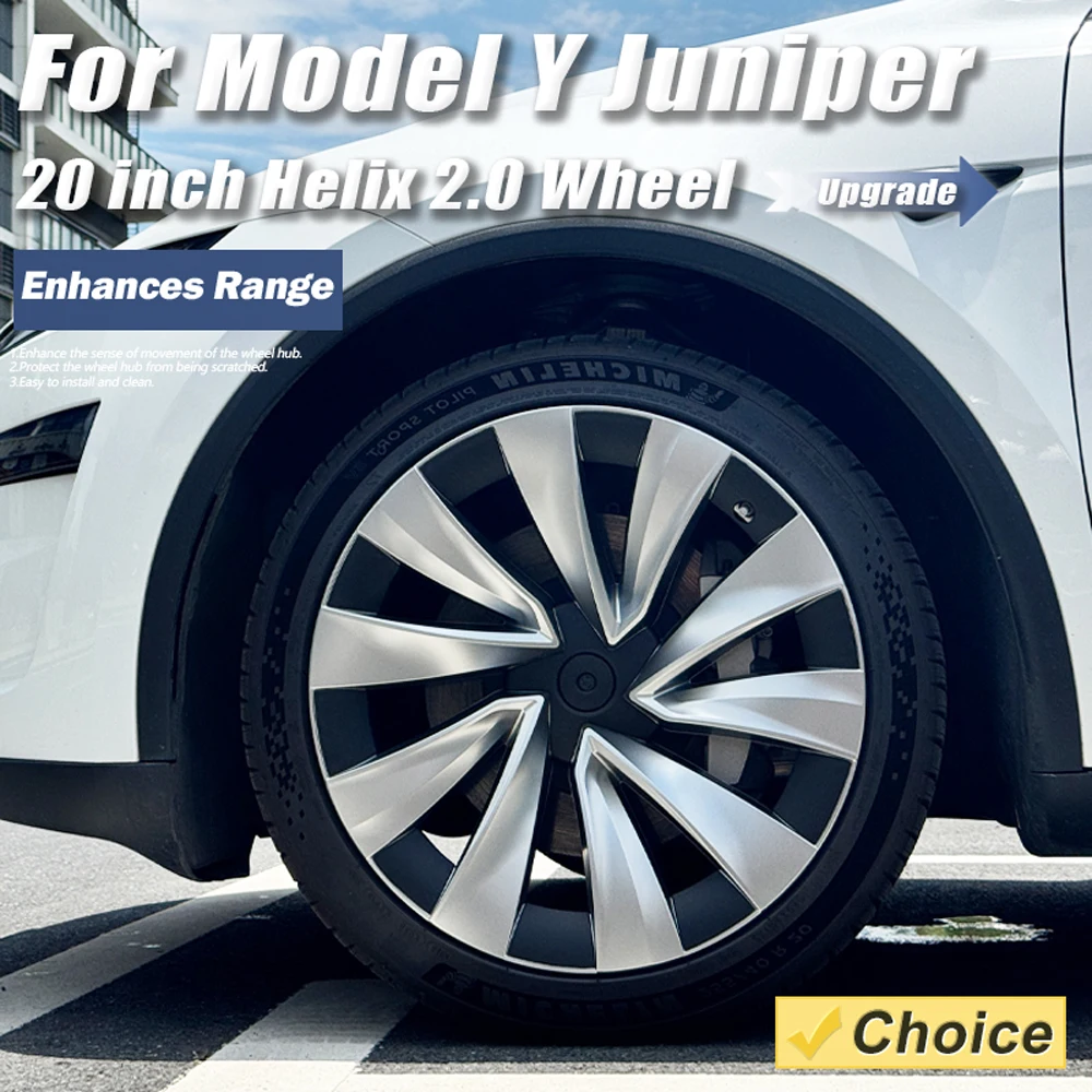 

4PCS Wheel Cover 20 Inch for Tesla 2025 Model Y Juniper Performance Replacement Helix 2.0 Automobile HubCap Full Rim Accessories