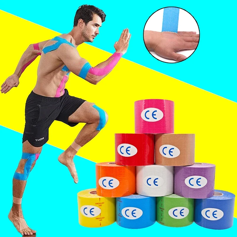 Sports Kinesiology Tape Waterproof Bandage Knee Stickers Athletic Elastoplast Recovery Strapping Gym Tennis Muscle Pain Relief