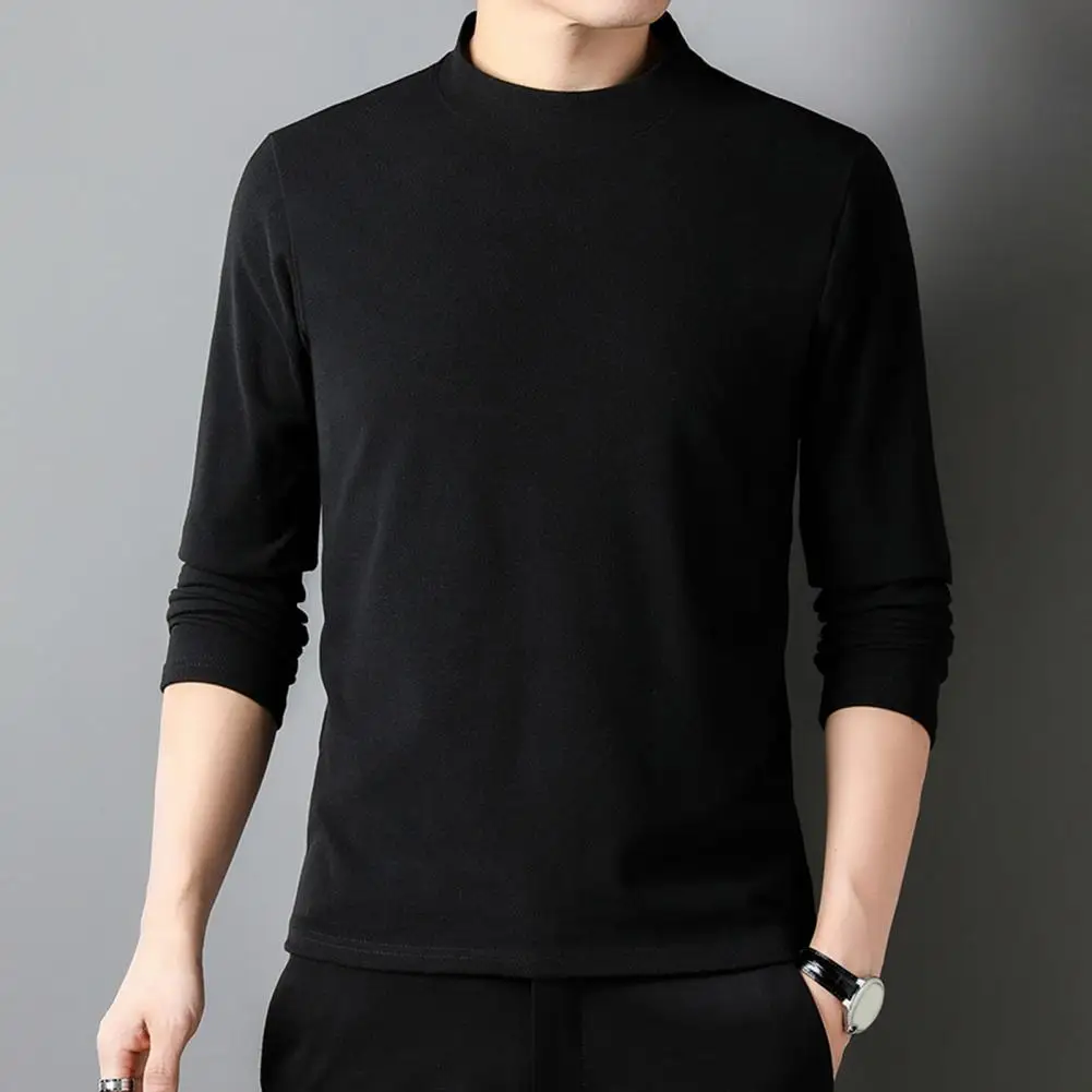 Men Tops Basic Turtleneck Slim Sweater Stylish Breathable Keep Warm Long-sleeve Elegant Top