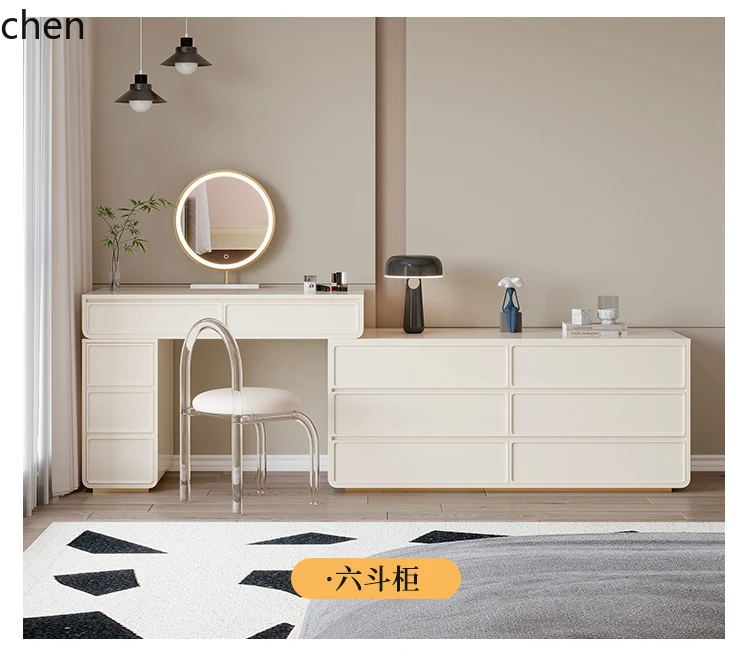 HT nine-chest cabinet, bedroom dresser, TV cabinet, integrated storage, solid wood minimalist retractable makeup table