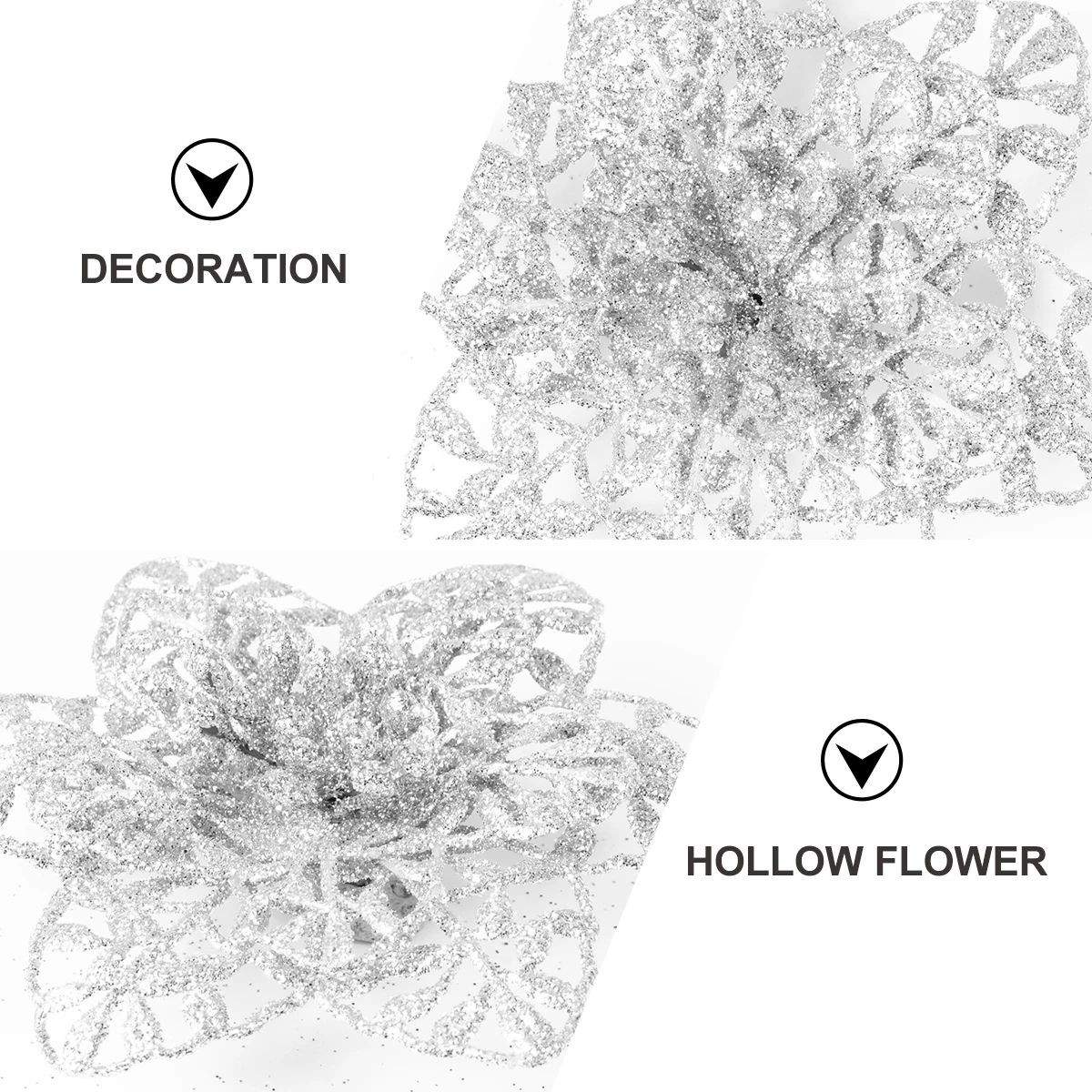 

10 Pcs Artificial Flowers Christmas Tree Layout Decor Xmas Decorate Simulation Plastic