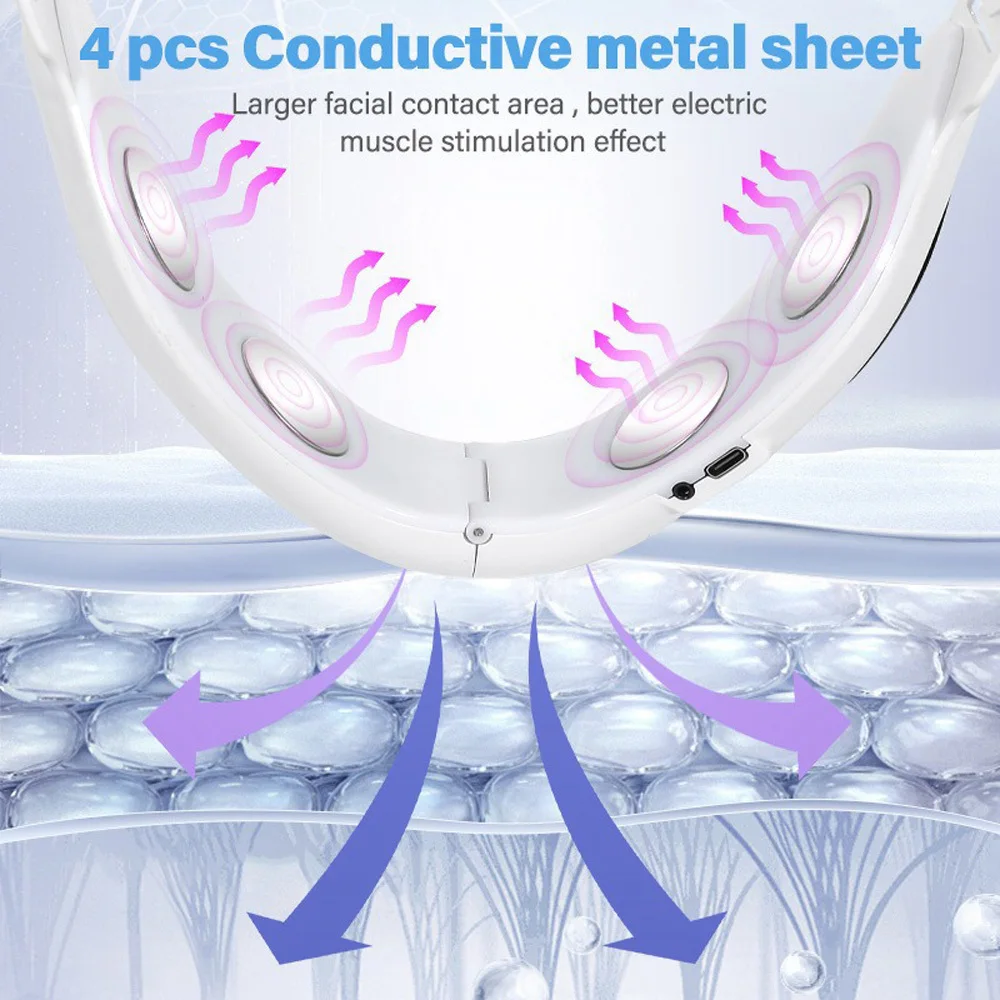 Microstroom Gezichtsmassager Dubbele Kin Verwijdering V-vormige Gezicht Spierstimulator Anti-Rimpel Lift Huid Schoonheid Apparaat Huidverzorging