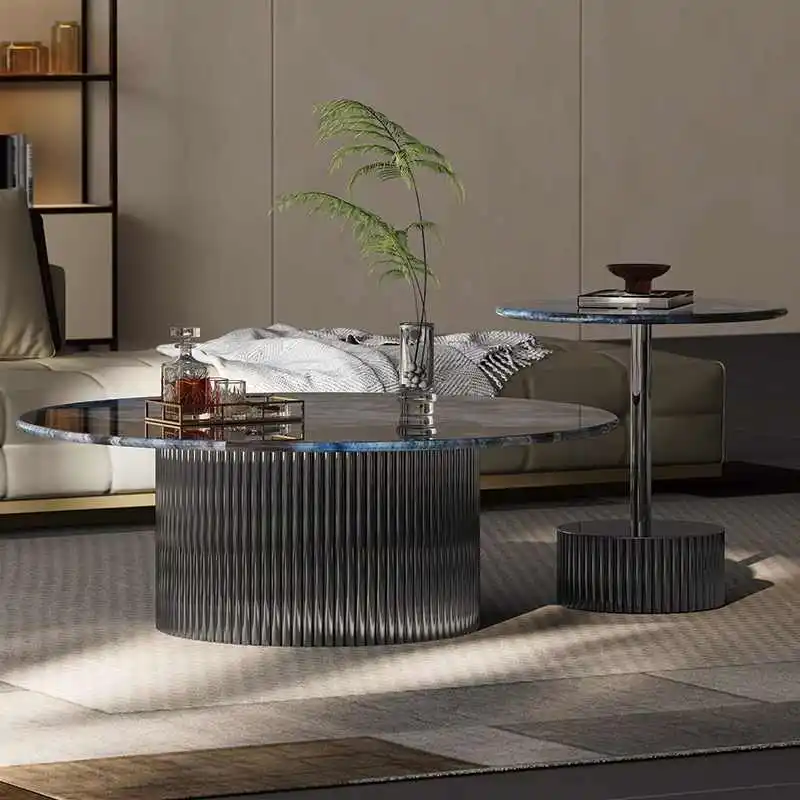 Natural Microcrystalline Stone Rock Board Creative Size Tea Table for Modern Italian-Style Villa Minimalist Home Coffee Tables