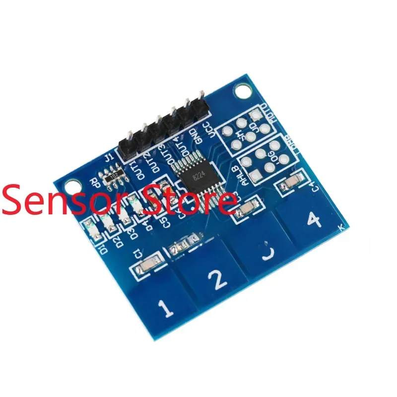 

5 шт. TTP224 4-канальный емкостный сенсорный переключатель, цифровой сенсорный модуль, 4 бита