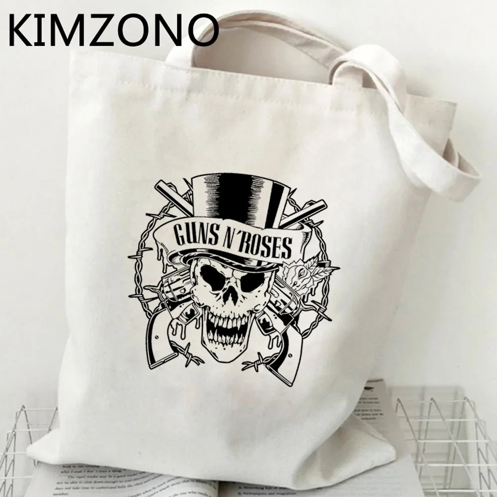 Guns n Roses shopping bag bolsa bolso shopper cotton shopper grocery bag tote foldable cabas